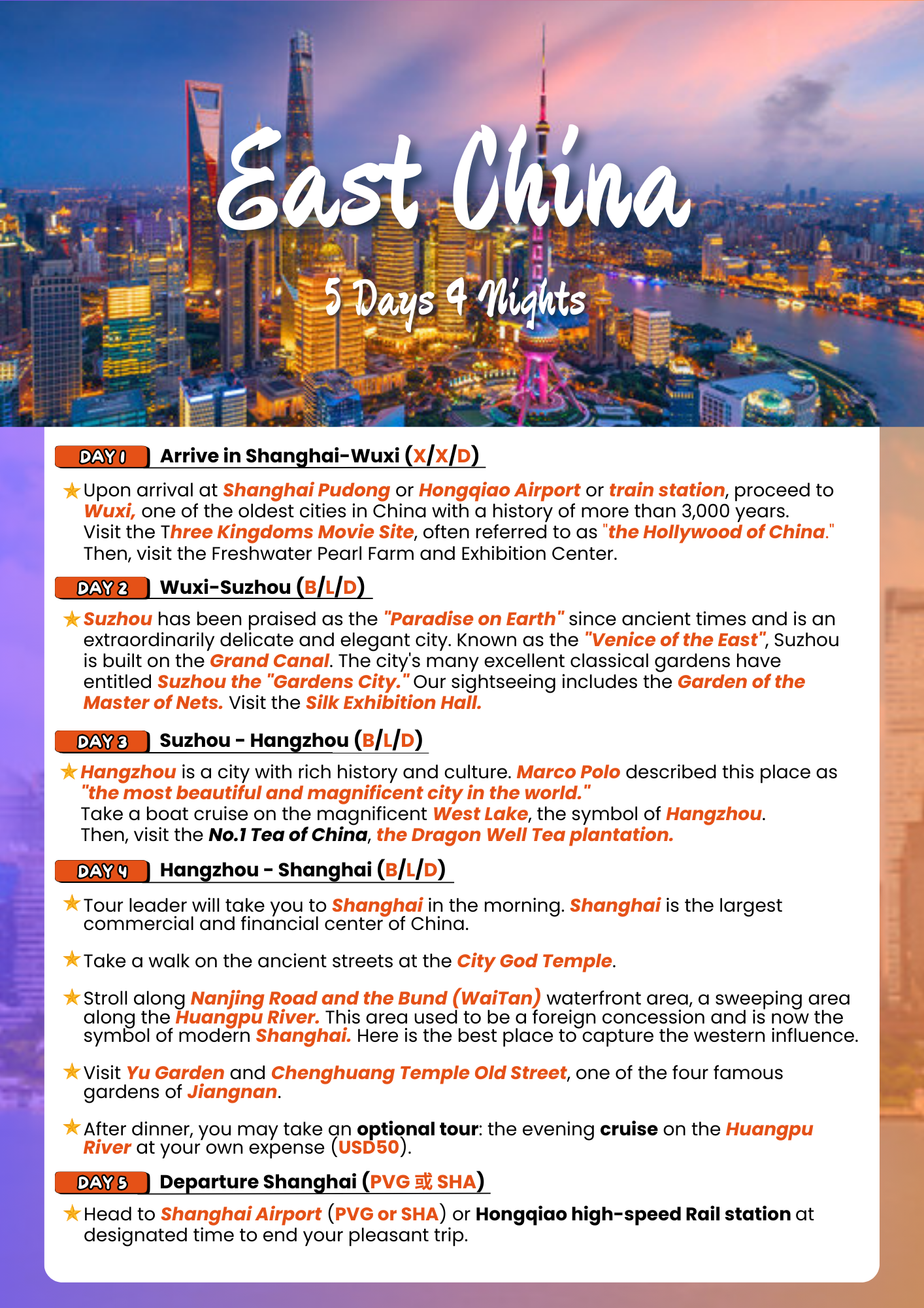 East China 5D4N